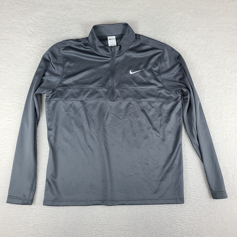 Nike Sweater Mens Large Dark Gray Dri Fit Activewear Performance Golf *